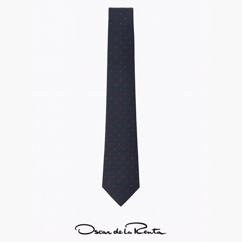 Oscar de la Renta Blue and Red Classic Tie